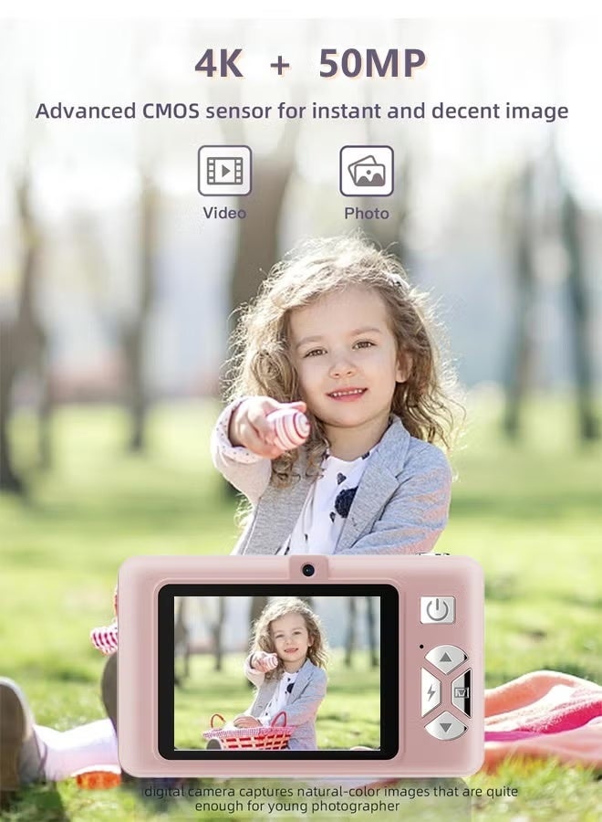 ZONBON 4K Digital Camera – 50MP CCD，Kids’ Camera Point and Shoot with 8X Zoom, Includes 32GB SD Card – Ideal for Children & Beginners - Image 2